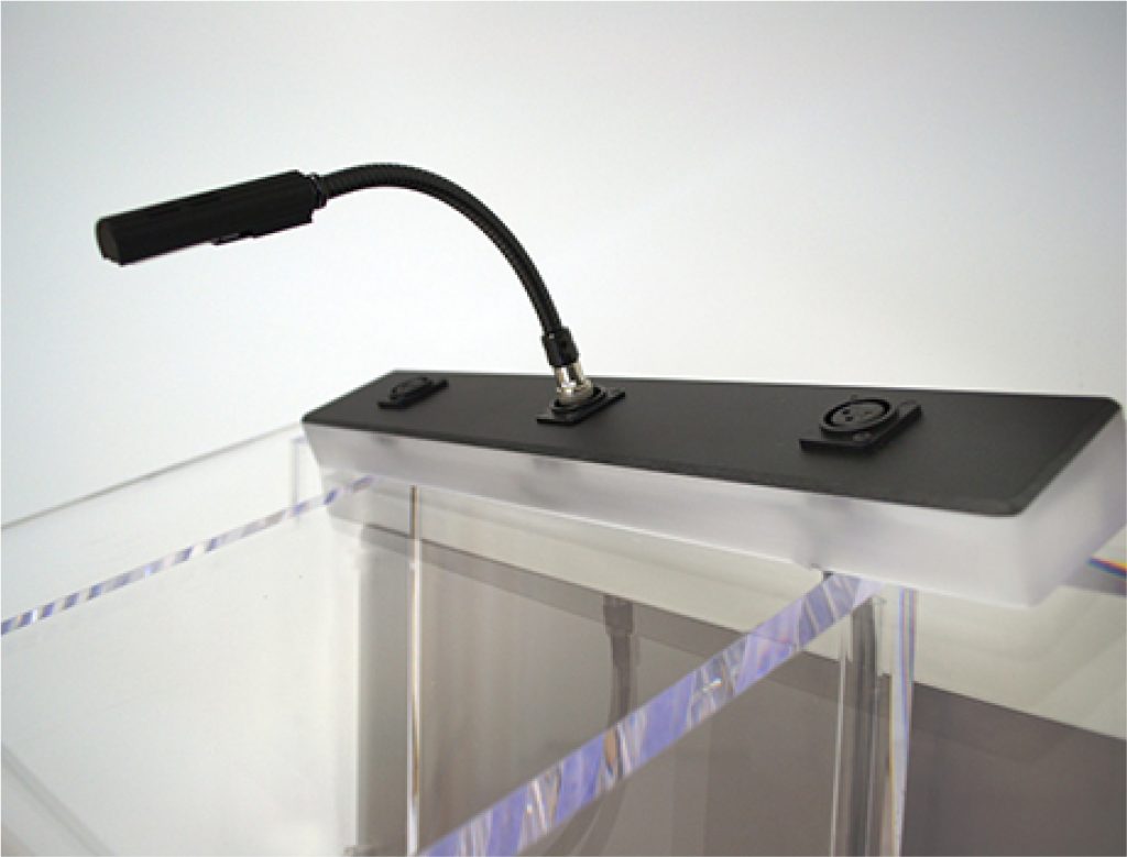 Lectern accessory power plugs