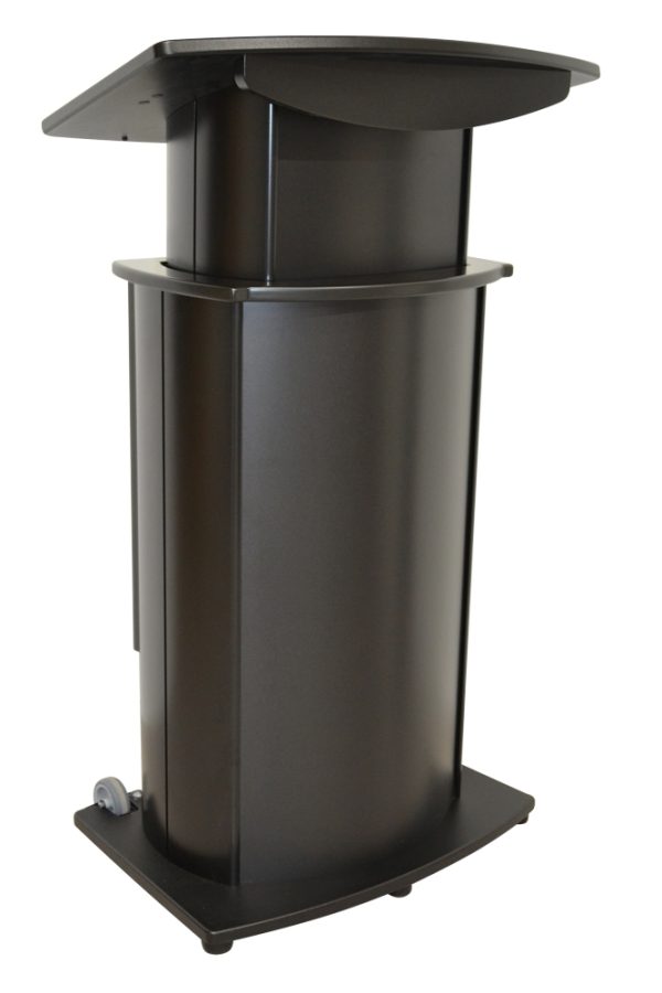 Aluminum Motorized Adjustable Lectern black front