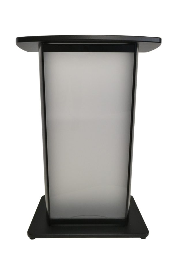 H2W Lectern black aluminum acrylic front