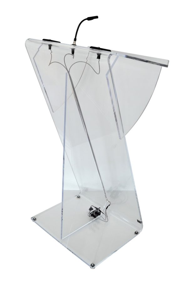 Z Shape Lectern with AV connections front