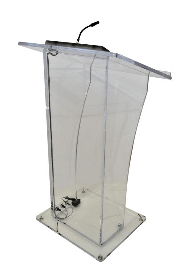 Column FS Lectern with AV connections front