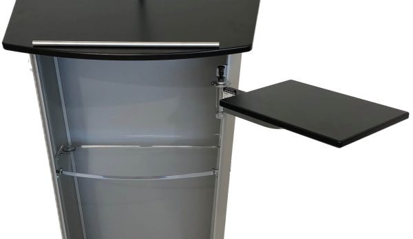 Black Laptop Swivel Shelf For Aluminum Lectern