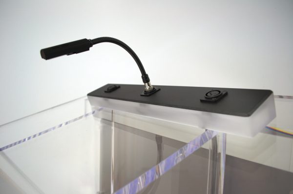 Column Acrylic Lectern with AV connections top