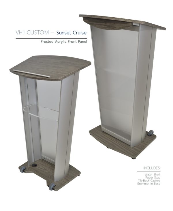 VH1 Custom Lectern Sunset Cruise Frosted Acrylic Front Panel