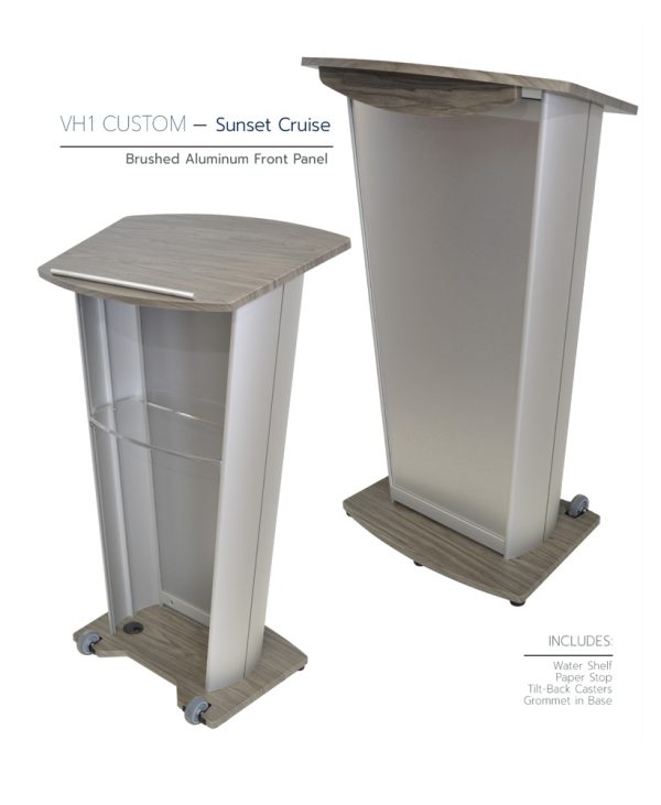 VH1 Custom Lectern Sunset Cruise Brushed Aluminum Front Panel