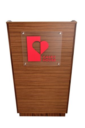 concierge wood lectern front view