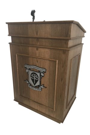 collegiate wood lectern front view