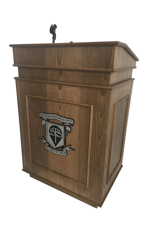 collegiate wood lectern front view
