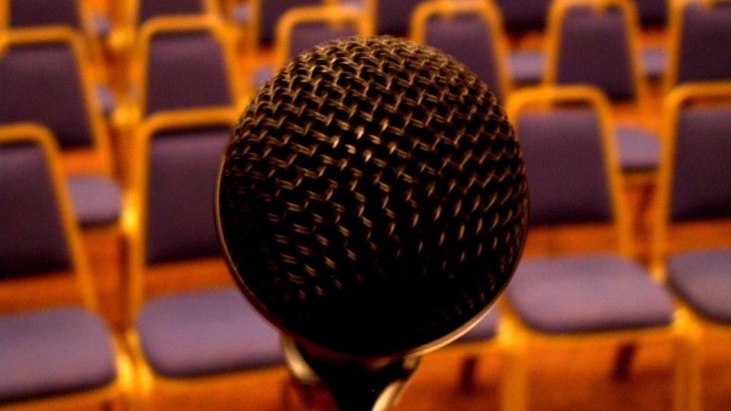 close-up of a microphone