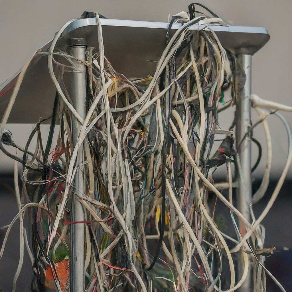 lectern-with-tangled-wires-and-cables