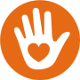 Hand with heart palm icon