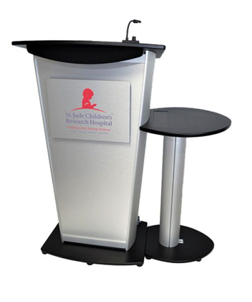 Customized aluminum lectern with accessories